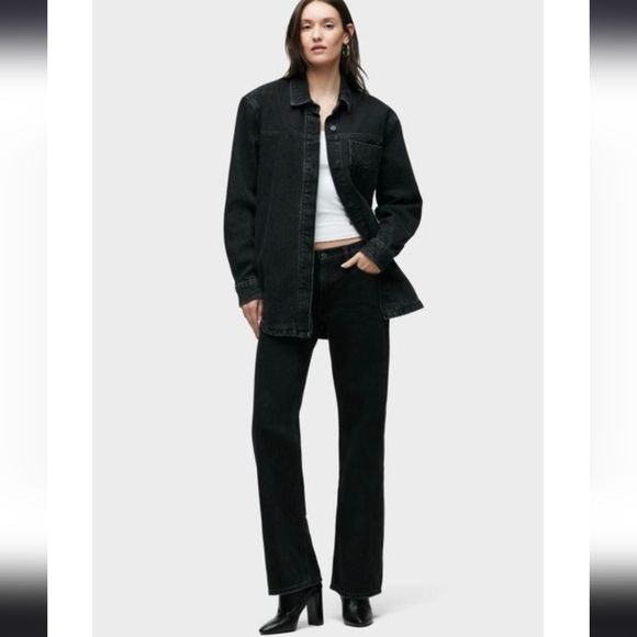 NWT Hudson Jeans Denim Jacket (Shacket)‎ Black Oversized XL - Picture 5 of 7